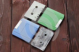 Old computer disk and audio tape