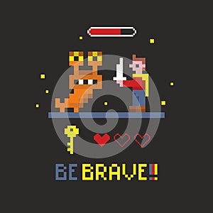 Old computer game illustration.