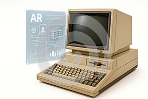 An old computer with a holographic AR interface.