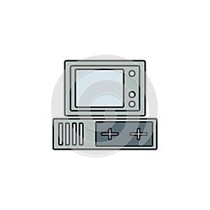 old computer icon. Element of technology icon for mobile concept and web apps. Field outline old computer icon can be used for web