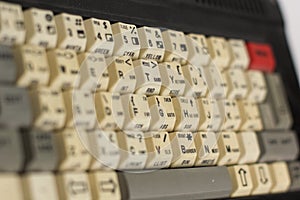 Old computer keyboard as part of computer