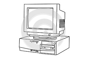 Old computer and monitor
