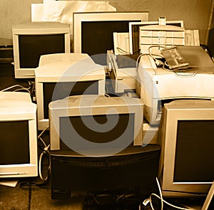 Old computer monitors