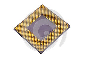 old computer processors on isolated background