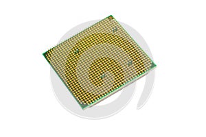 old computer processors on isolated background