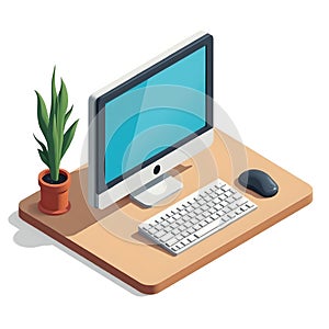 Old Computer Screen Mouse and Keyboard on the Table