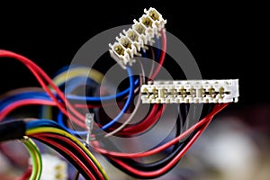 Old computer wires. Cables lpt, com1 and com2 for desktop and la