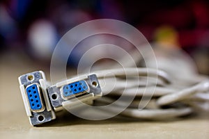 Old computer wires. Cables lpt, com1 and com2 for desktop and la