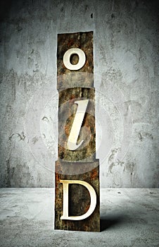 Old concept, vintage letterpress type