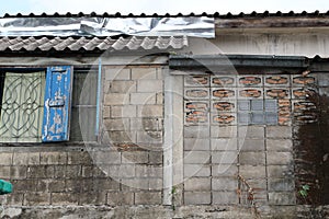 Old concrete block wall