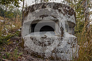 Old concrete bunker front side