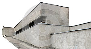 Old concrete bunker isolated on white