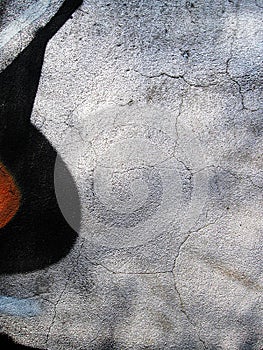 Silver wall with graffiti texture.