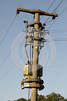 Old concrete power mast