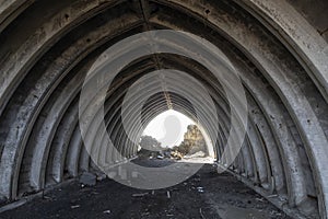 Old concrete tunnel, former missile silo