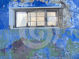 Old Concrete Wall Background with Broken Window