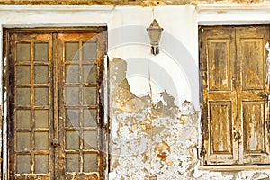 Old concrete wall. Rethymno, Crete, Greece