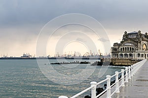 Old Constanta Casino and Harbor viewed from seafront