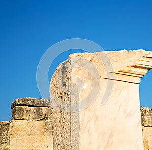 old construction column and the roman temple history pamukkal