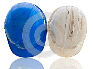 Old construction helmets