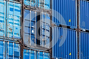 Old Containers wall in Cargo container yard