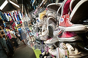 Old Converse trainers at Chatuchak Market, Bangkok