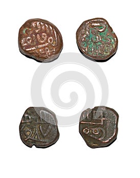 Old Copper Coins Kutch Bhuj and Nawanagar Princely State Gujarat