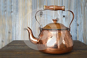 Old copper teapot