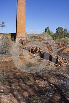 Old Copperfield mine brick smelter chimney.