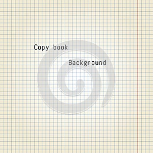 Old copy book paper. Vector Illustration.