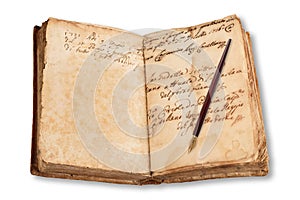 Old copybook with nib