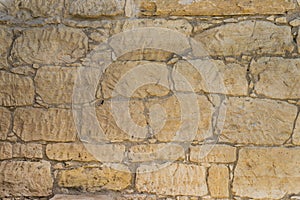 Old coquina Stone wall texture or background