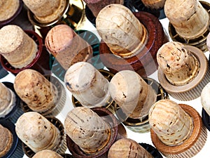 Old corks from strong drinks