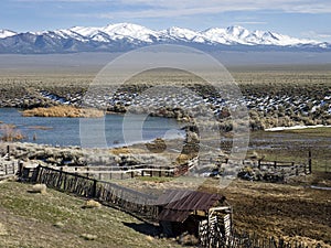 Old corral and pond in north central Nevada