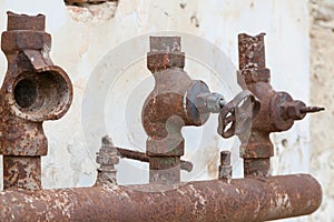 Old corroded water pipe