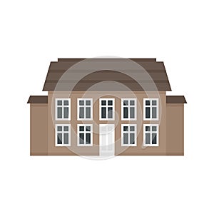 Old cottage icon flat isolated vector