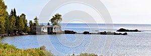 Old cottage on the lake superior shoreline