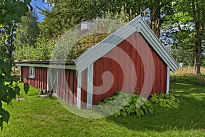 An old cottage, log cabin from the 1800s in Sweden... in HDR