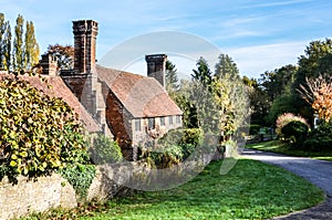 Old cottage with lovely chimneys, Milford Surrey, England
