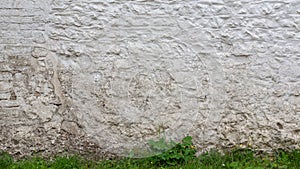 Old Cottage Wall Background with Grass