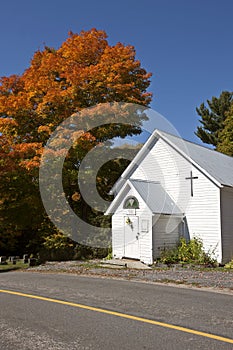 Old Country Church in Autumn