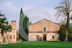 Old country church in the hillside of Bologna
