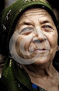 Old country rural romanian woman
