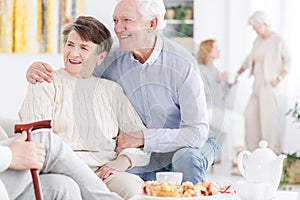 Old couple enjoying retirement together