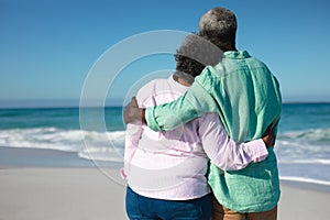 old couple in love at the beach