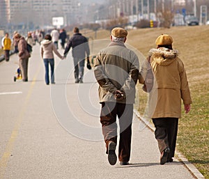 Old Couple On Promenade