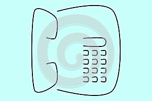 Vector illustration of a landline telephone
