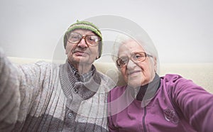 Old couple selfie