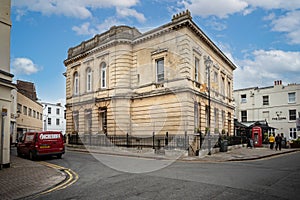 The Old Courthouse building and restaurant Regent Street, Cheltenham Gloucestershire, UK