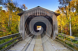 Old Covered Bridge in Fall Season